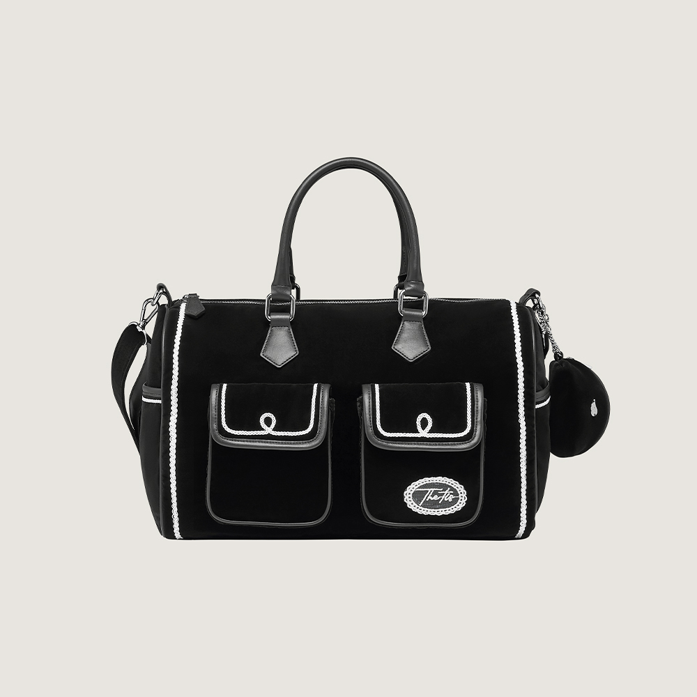 SCONE VELVET LACE BOSTON BAG _TT6S702BK