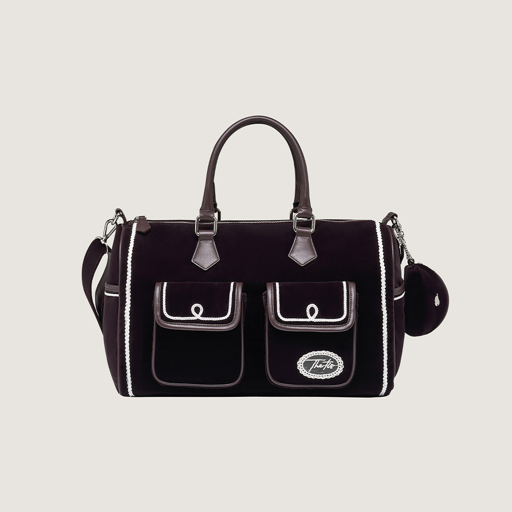 SCONE VELVET LACE BOSTON BAG _TT6S702BR