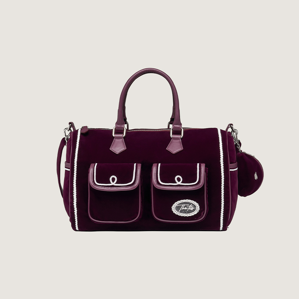 SCONE VELVET LACE BOSTON BAG _TT6S702WN
