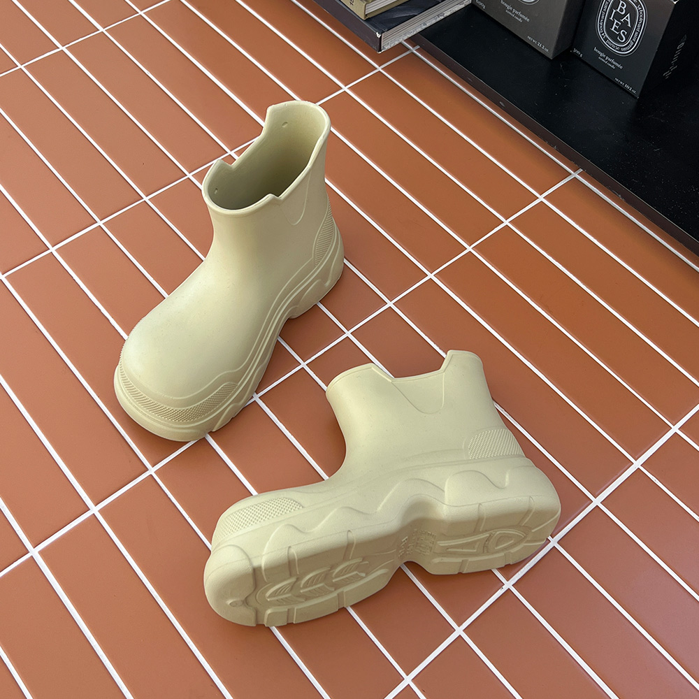 厚底アンクルショートレインブーツ(5cm)