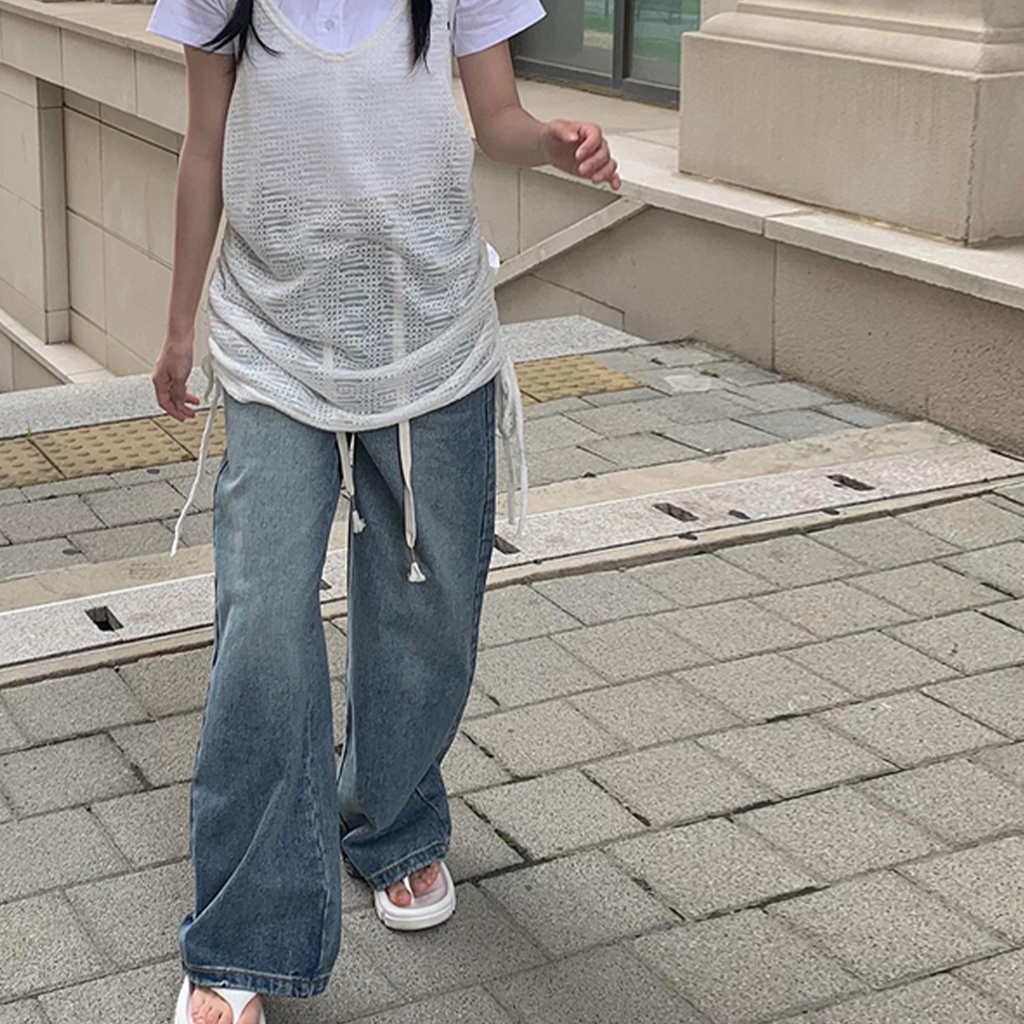 ダークグレー デニム トップスとワイドパンツ セット ダークグレー デニム トップスとワイドパンツ セット 注文殺到