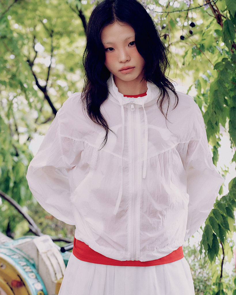 エアーシルエットハイネックウィンドブレーカー長袖ジャケット