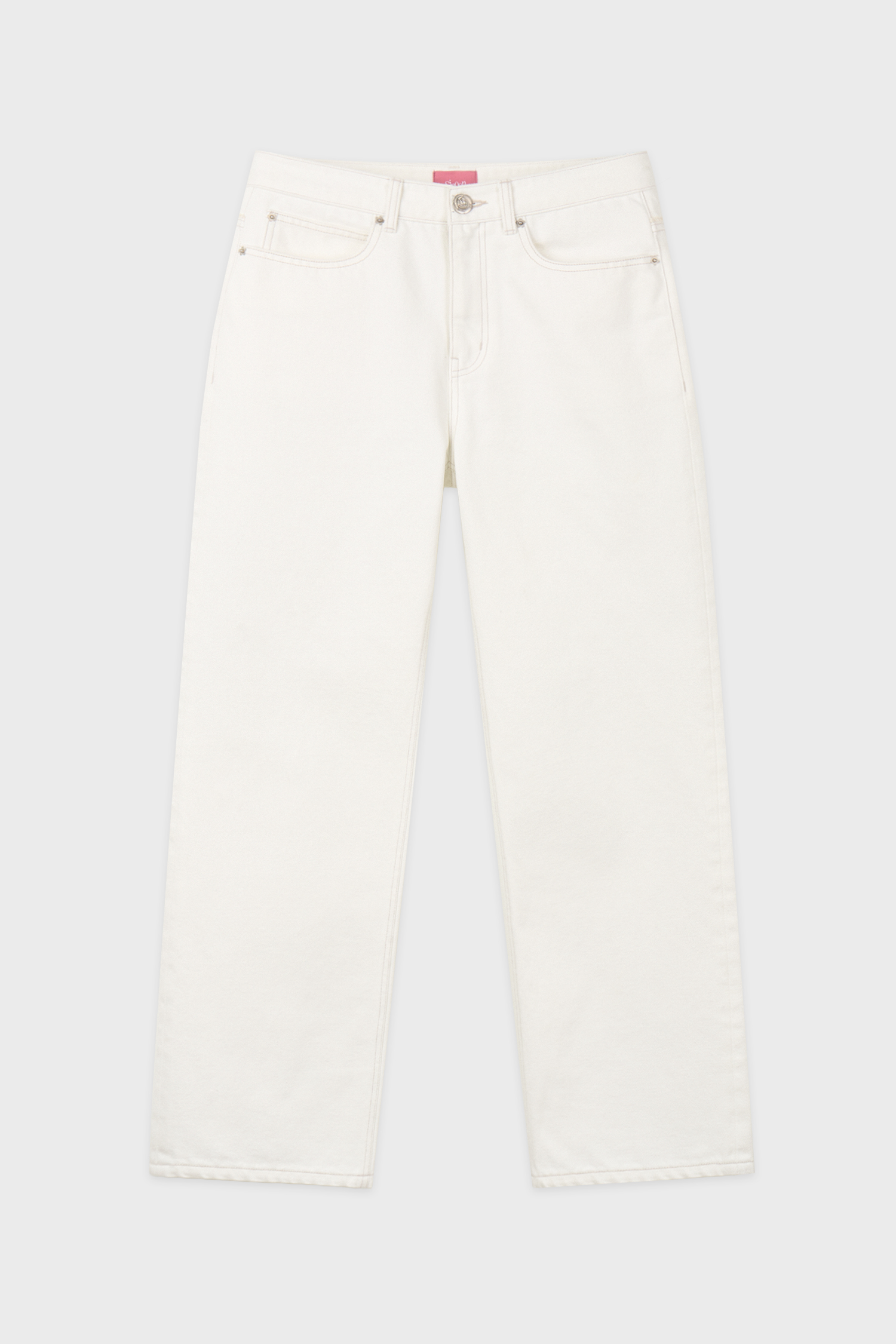 Lace Straight Denim (White)