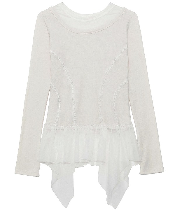 influencer pick] Layered Lace Frill Long Sleeve (FL-137_Cream