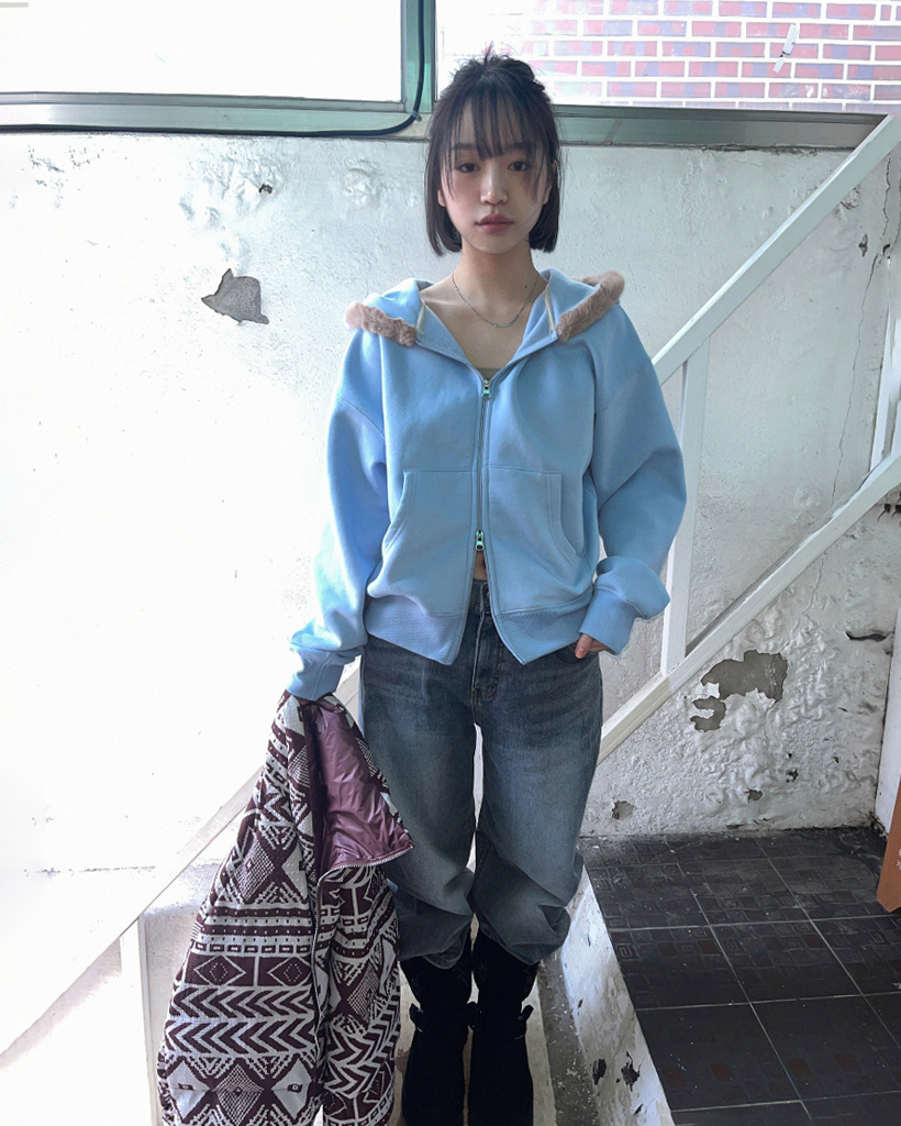 9.hope]ファーフードパーカー | ファッション通販サイト NUGU