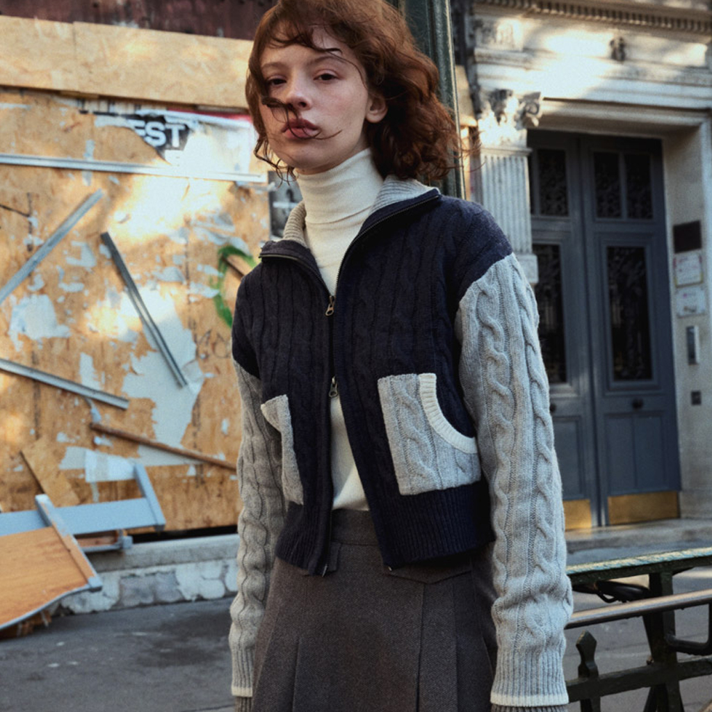 Orsay Two-way Wool Zip up ( Navy ) | ファッション通販サイト NUGU