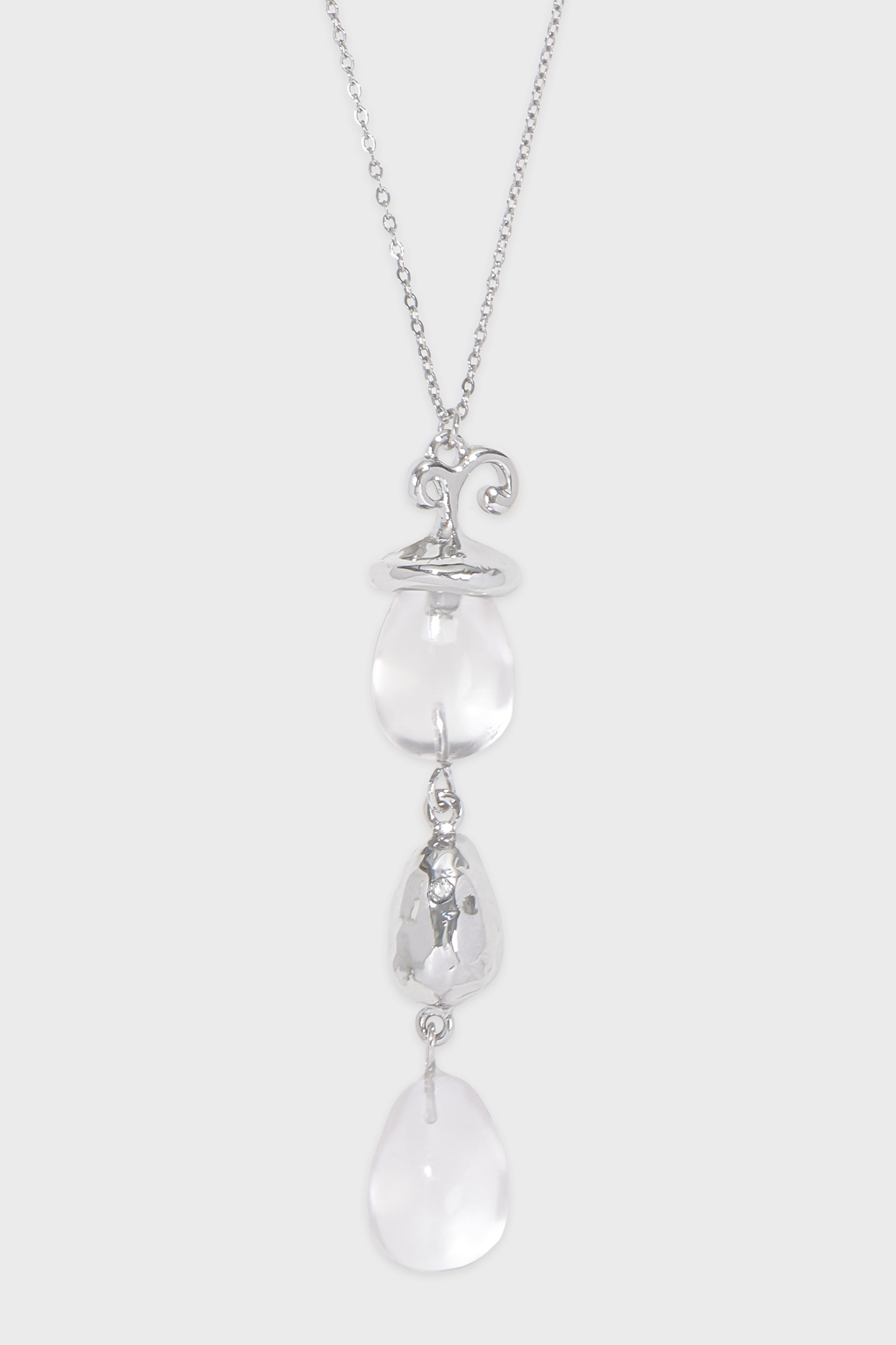 Eggplant Drop Necklace (Silver)