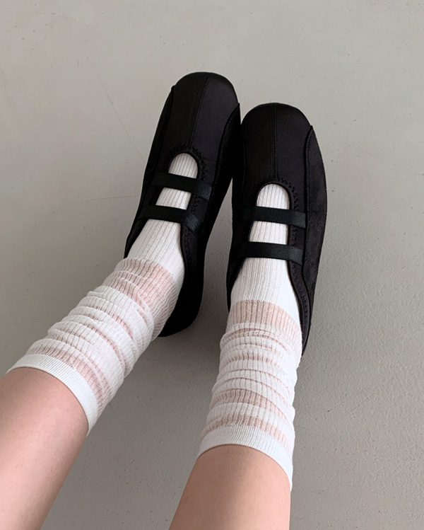 YIEYIE デイジー メリージェーン フラット デニム 39 ROVERETO/シアーレース メリージェーン フラットシューズ[36～38