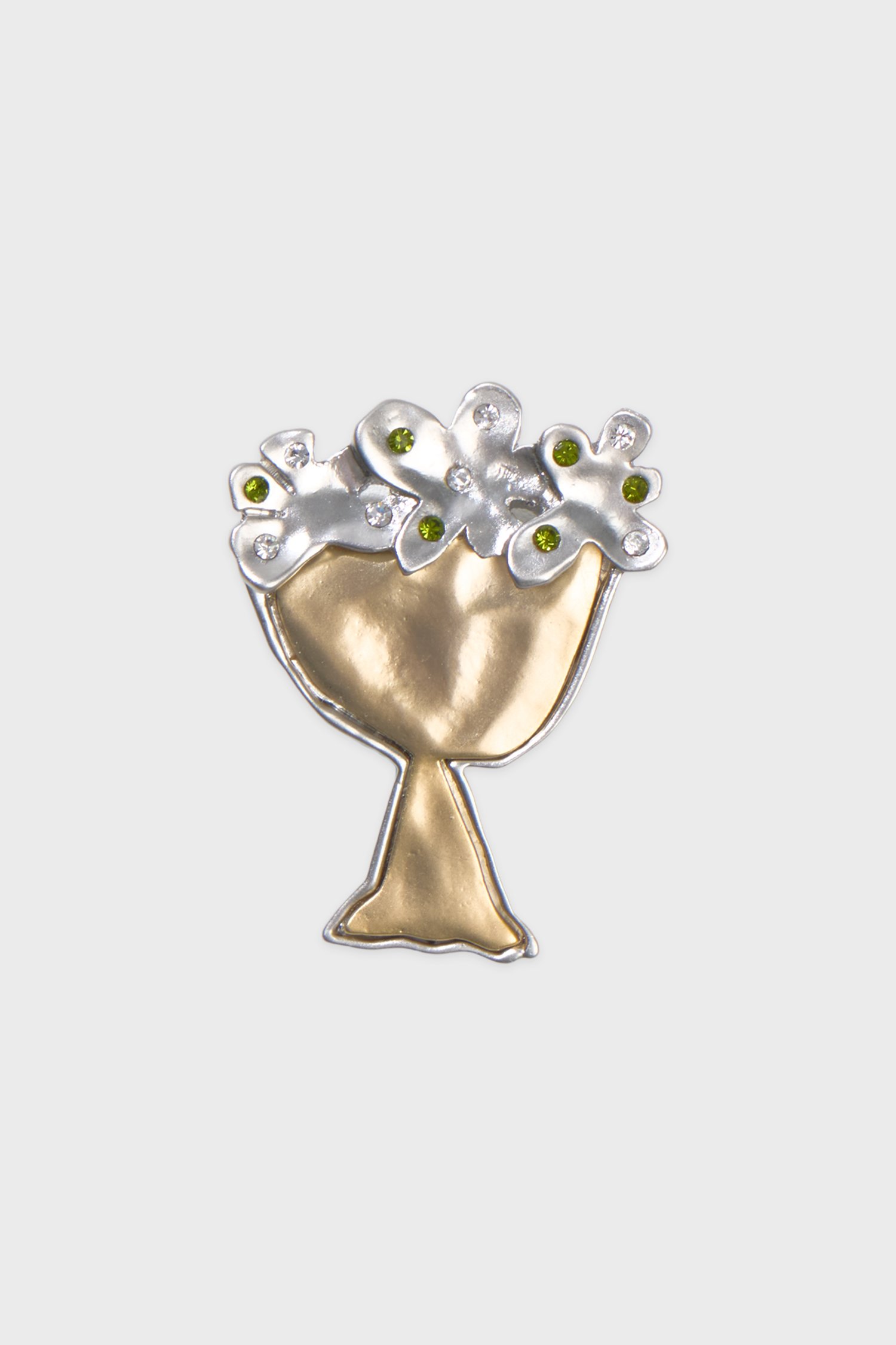 Potted Flower Brooch (Silver Gold)