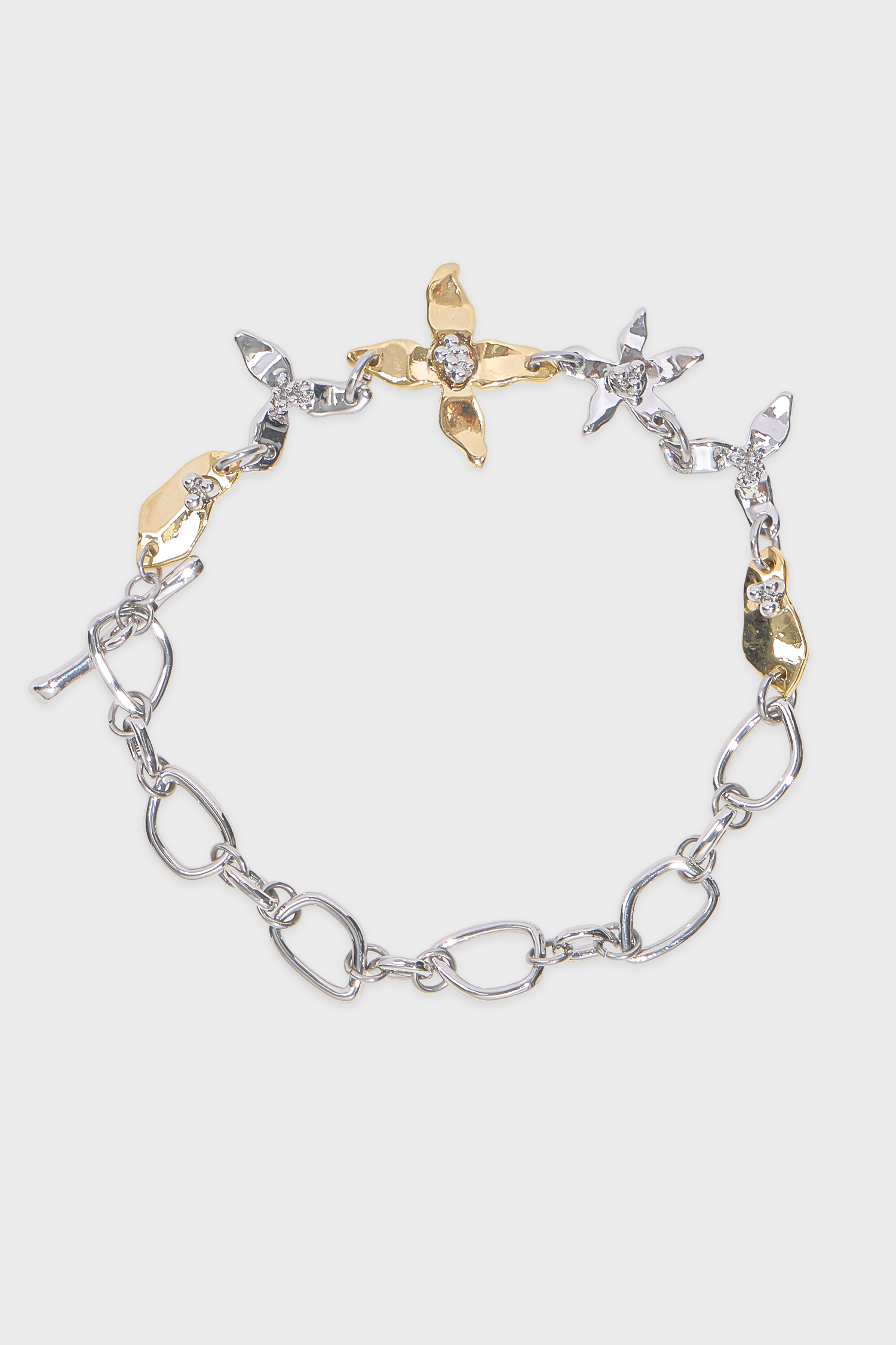 Floral Mix Bracelet (Silver Gold)