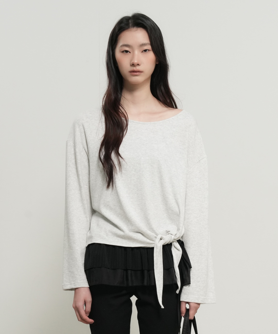 tie-up loosefit boat neck t-shirts