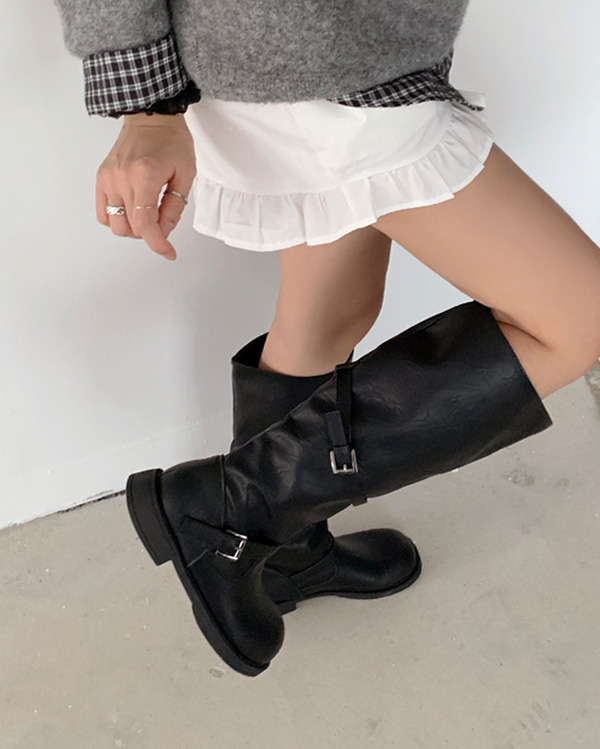 ワイドバックルロングブーツ | ファッション通販サイト NUGU