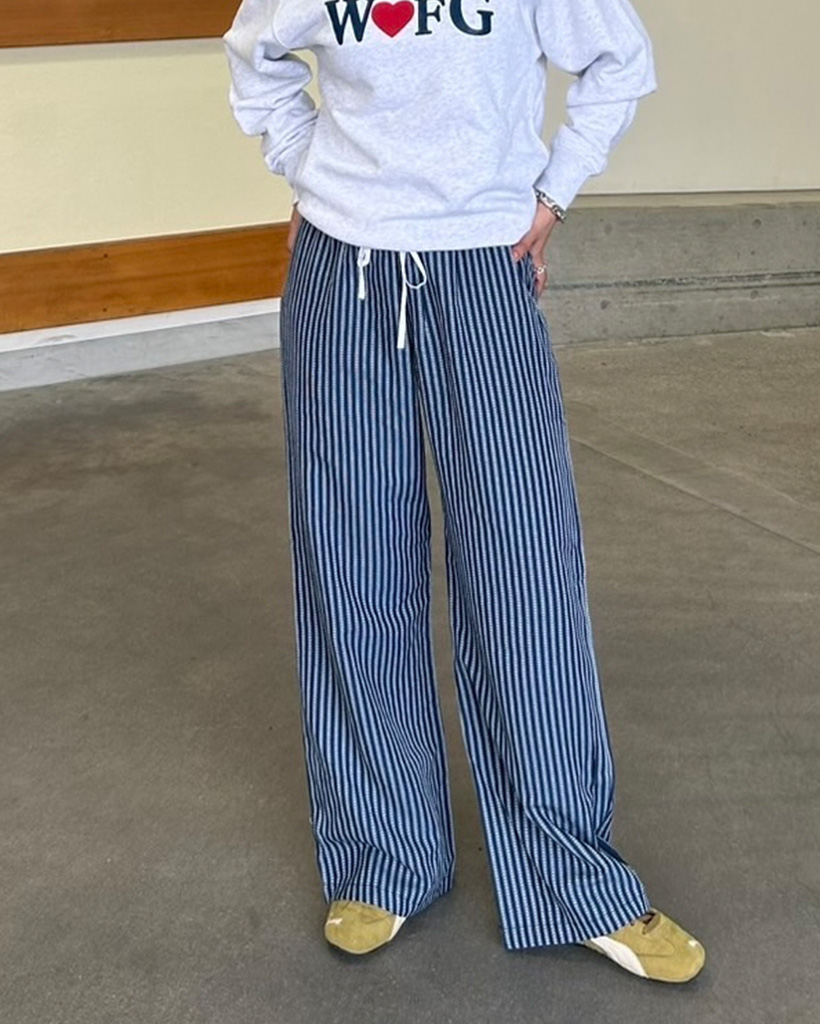 ストライプドローコードパンツ | ファッション通販サイト NUGU