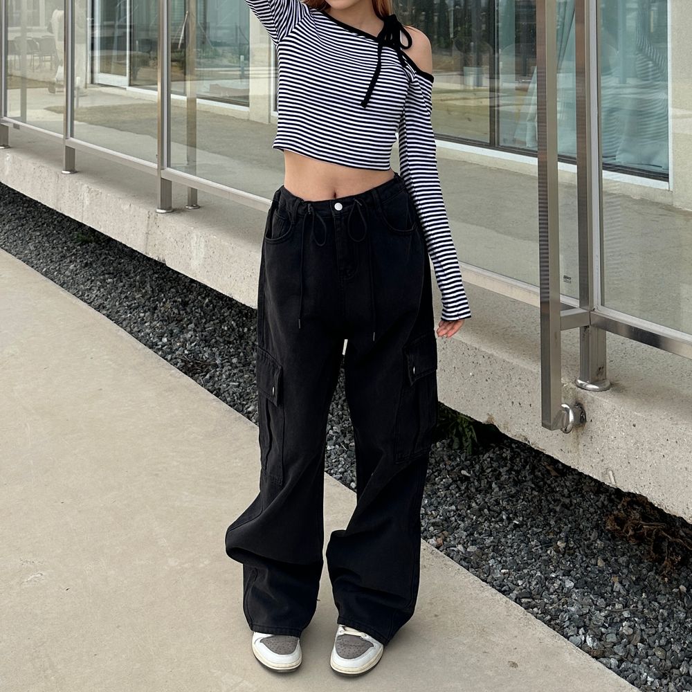 値下げGlossy クロップドオフショルダーグレーXS tops-02509 オフショルダー big プルオーバー ホワイト グレー