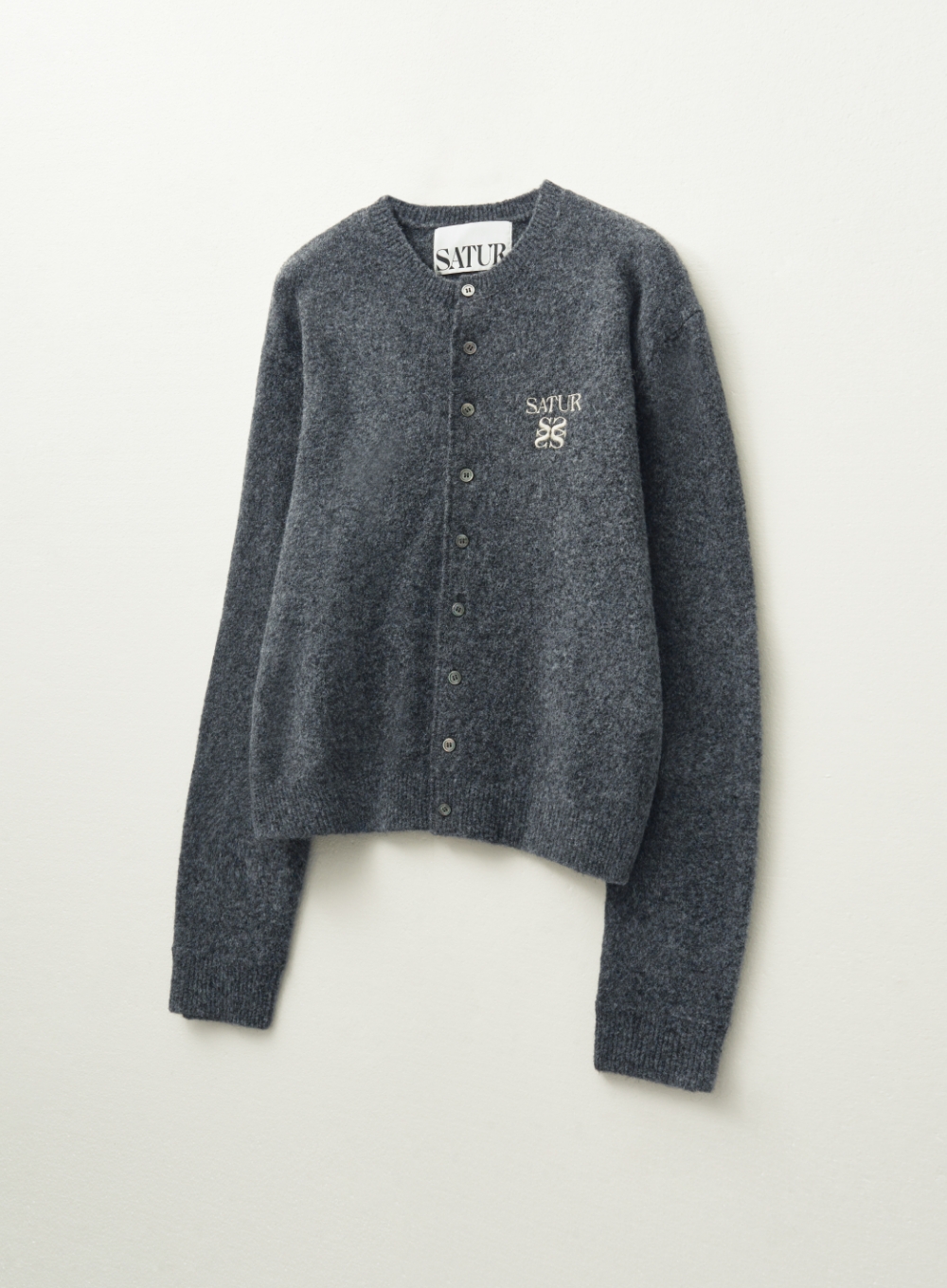 新品 Nahyat 7G MERINO WOOL アルパカ ニット カーディガン Alpaca Crew Neck Knit Cardigan - Charcoal | ファッション通販