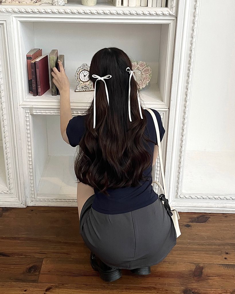 2pcs)サテンリボンヘアピンセット | ファッション通販サイト NUGU