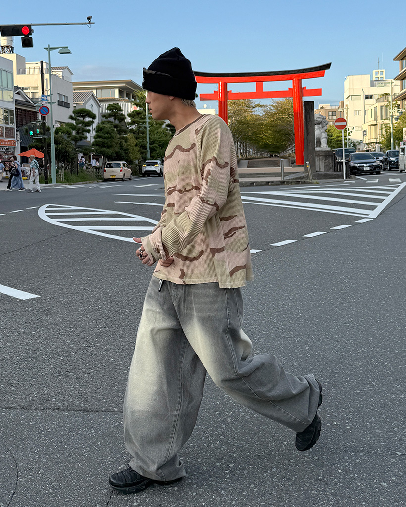 迷彩柄ワッフルTシャツ | ファッション通販サイト NUGU