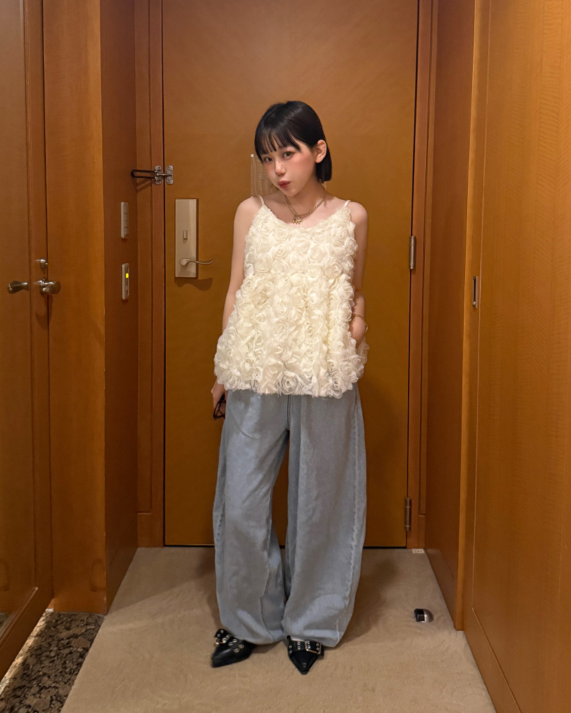 SLOBE IENA バルーンキャミ　試着のみ WEB/一部店舗限定》ribbon バルーンキャミ（シャツ／ブラウス