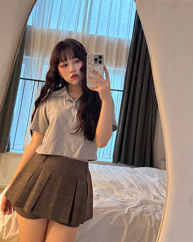 チェックタック入りミニスカート | ファッション通販サイト NUGU