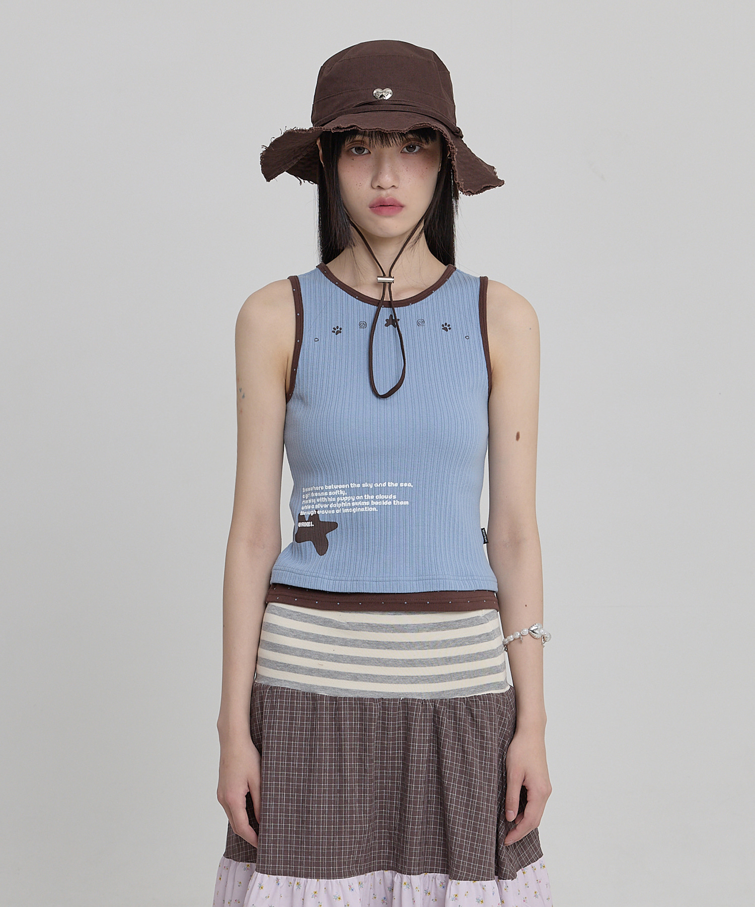 MELLOW DREAM Layered Sleeveless SKYBLUE