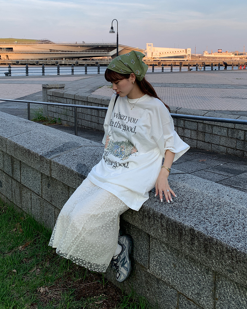 【専用】レース付きロングスカート レースパッチワークロングスカート(ペチスカート付)＜大きい