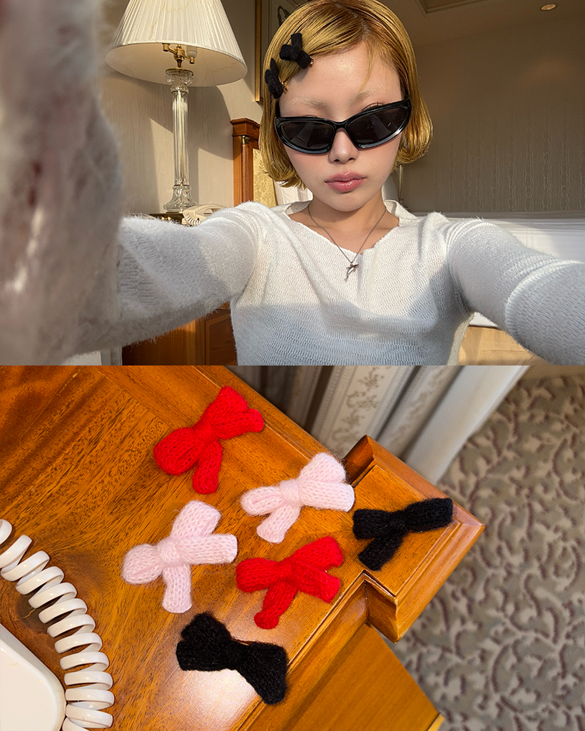 ニットリボンピン(2pce)