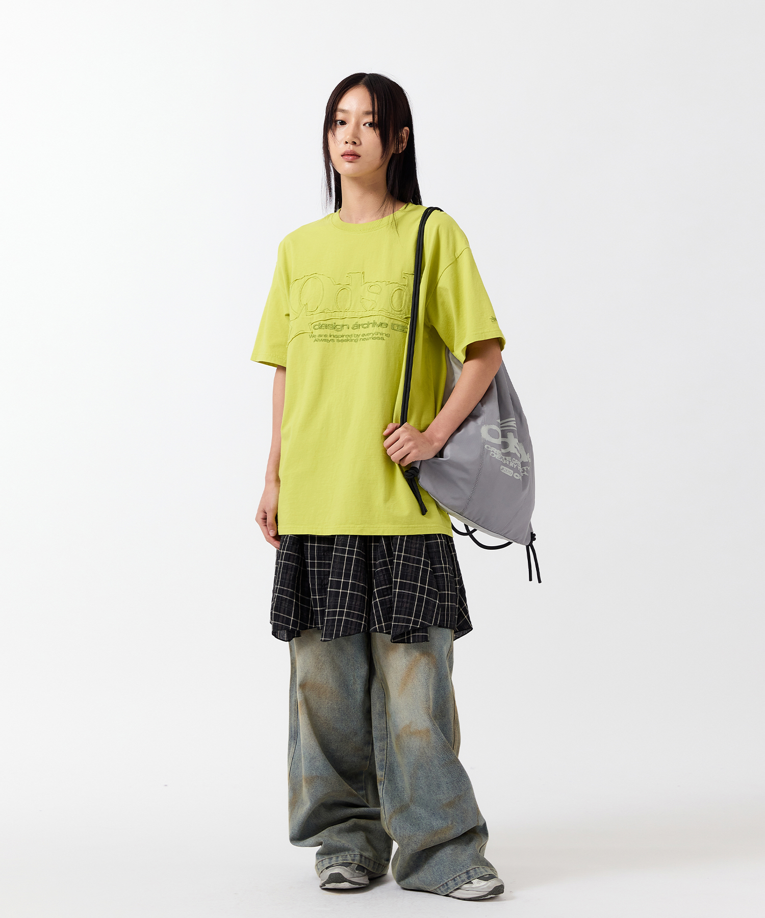 Odsd Curved Sporty String Bag - GRAY | ファッション通販