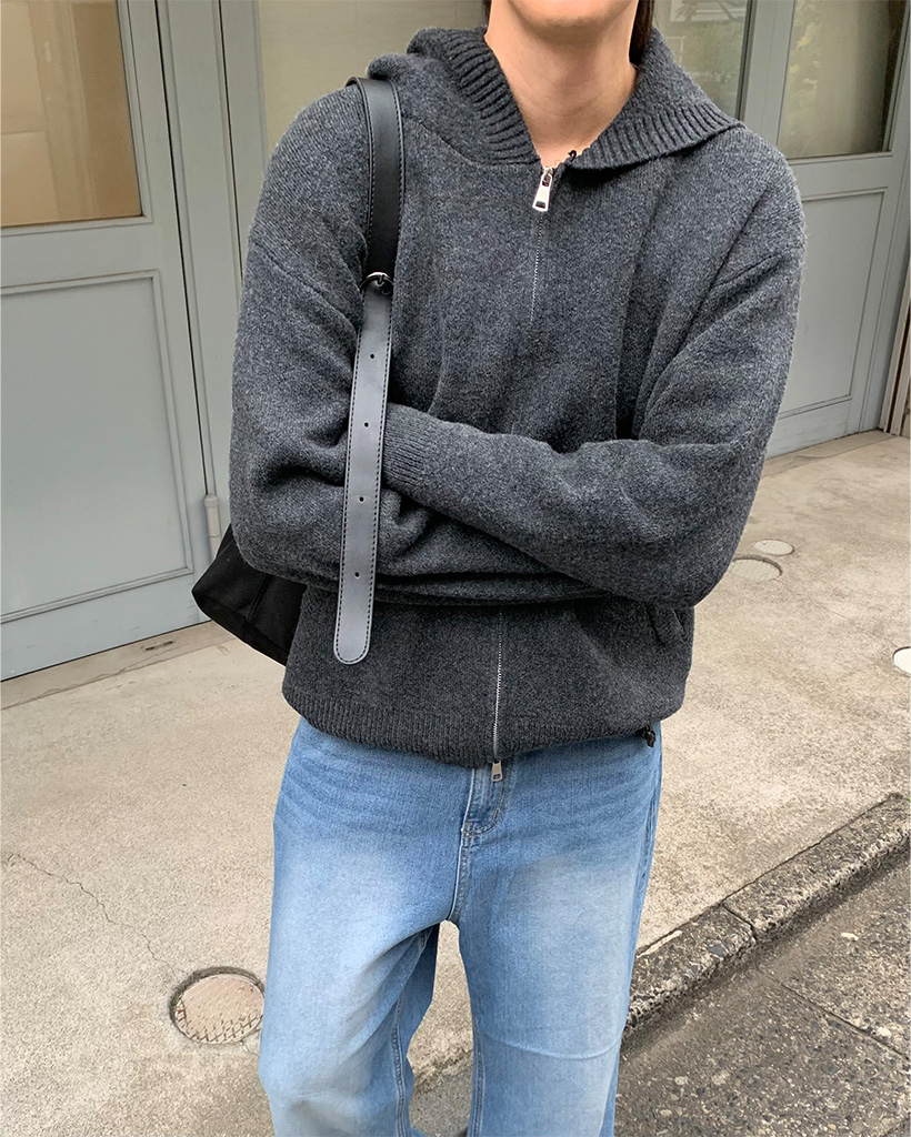 （ユニセックス）ファスナーパーカーカーディガン