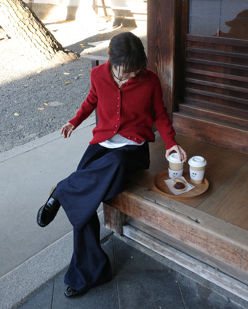 ジップボタンニットカーディガン