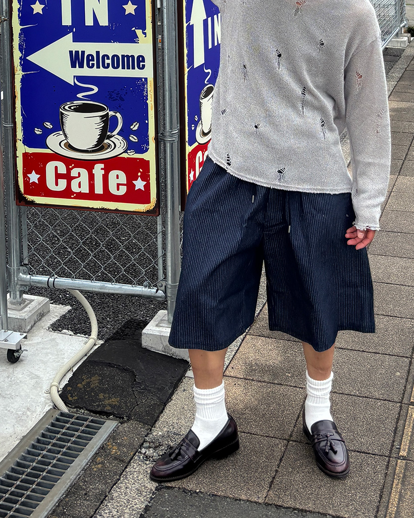 カーペンター　ストライプド　アンセアス　120 ストライプカーペンターバミューダパンツ | ファッション通販