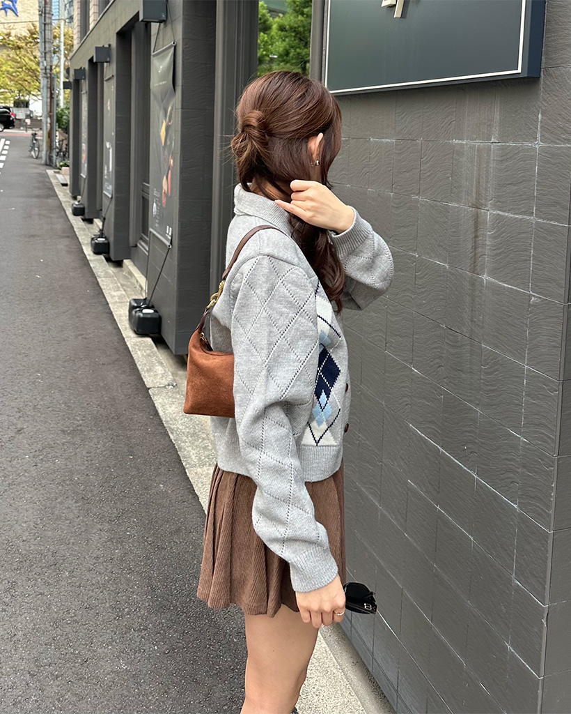 アーガイルニットカーディガン | ファッション通販サイト NUGU