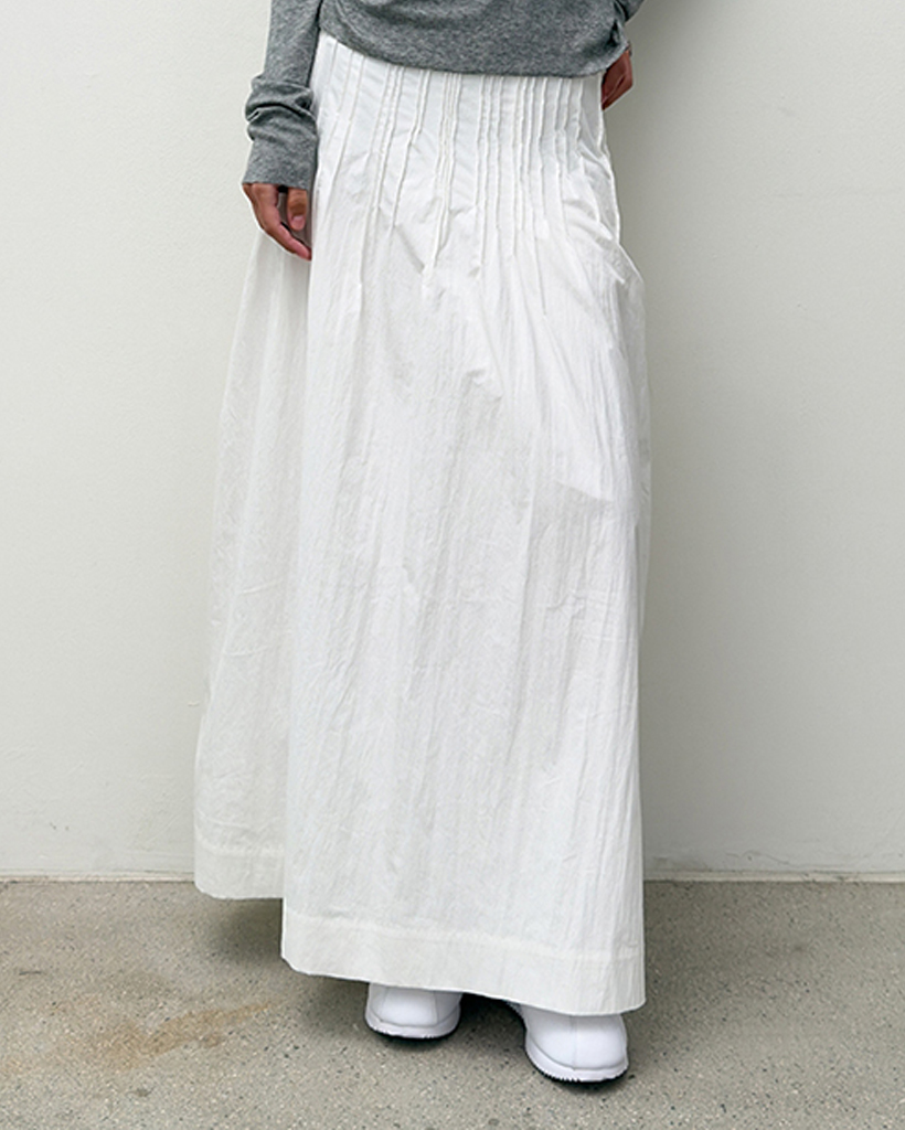 STITCHED TRAPEZE SKIRT (WHITE)