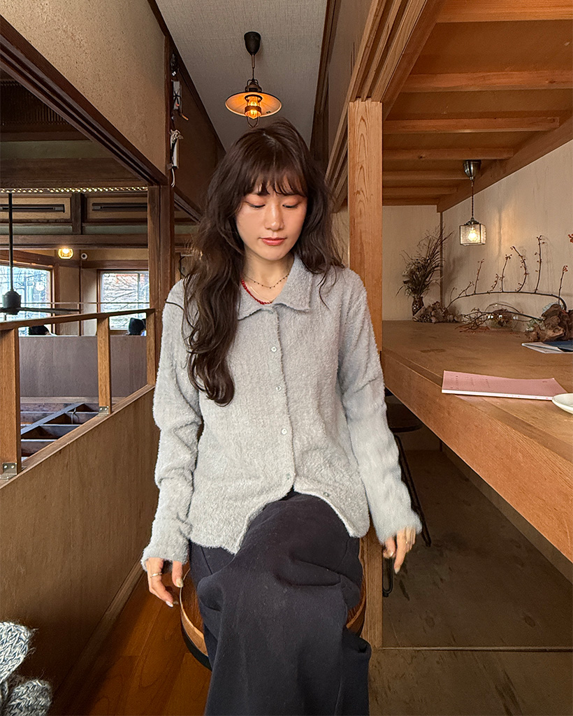 襟付きニットカーディガン | ファッション通販サイト NUGU