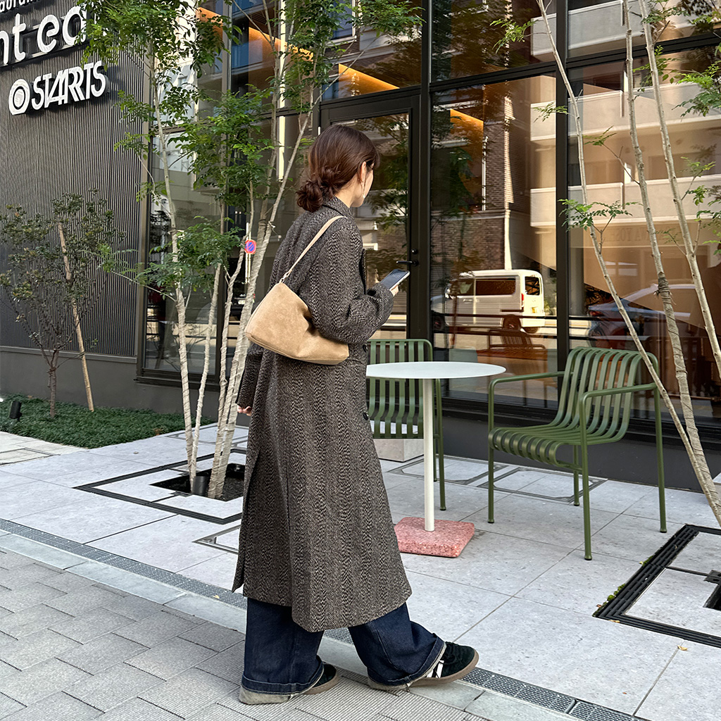 ヘリンボーンロングコート | ファッション通販サイト NUGU
