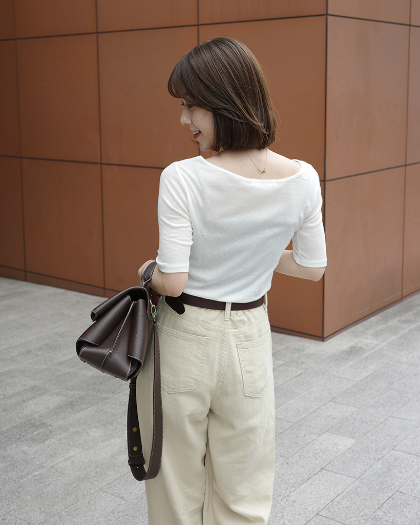 ハイウエストワイドコットンパンツ | ファッション通販サイト NUGU