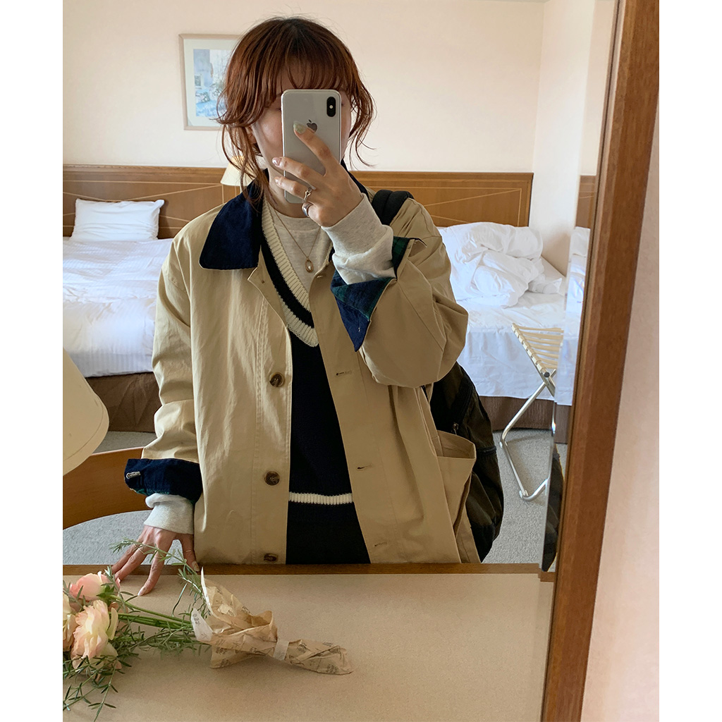 MASHカンブリア大爆発 hemp cottonノーカラージャケット ベージュ 55-J-14 