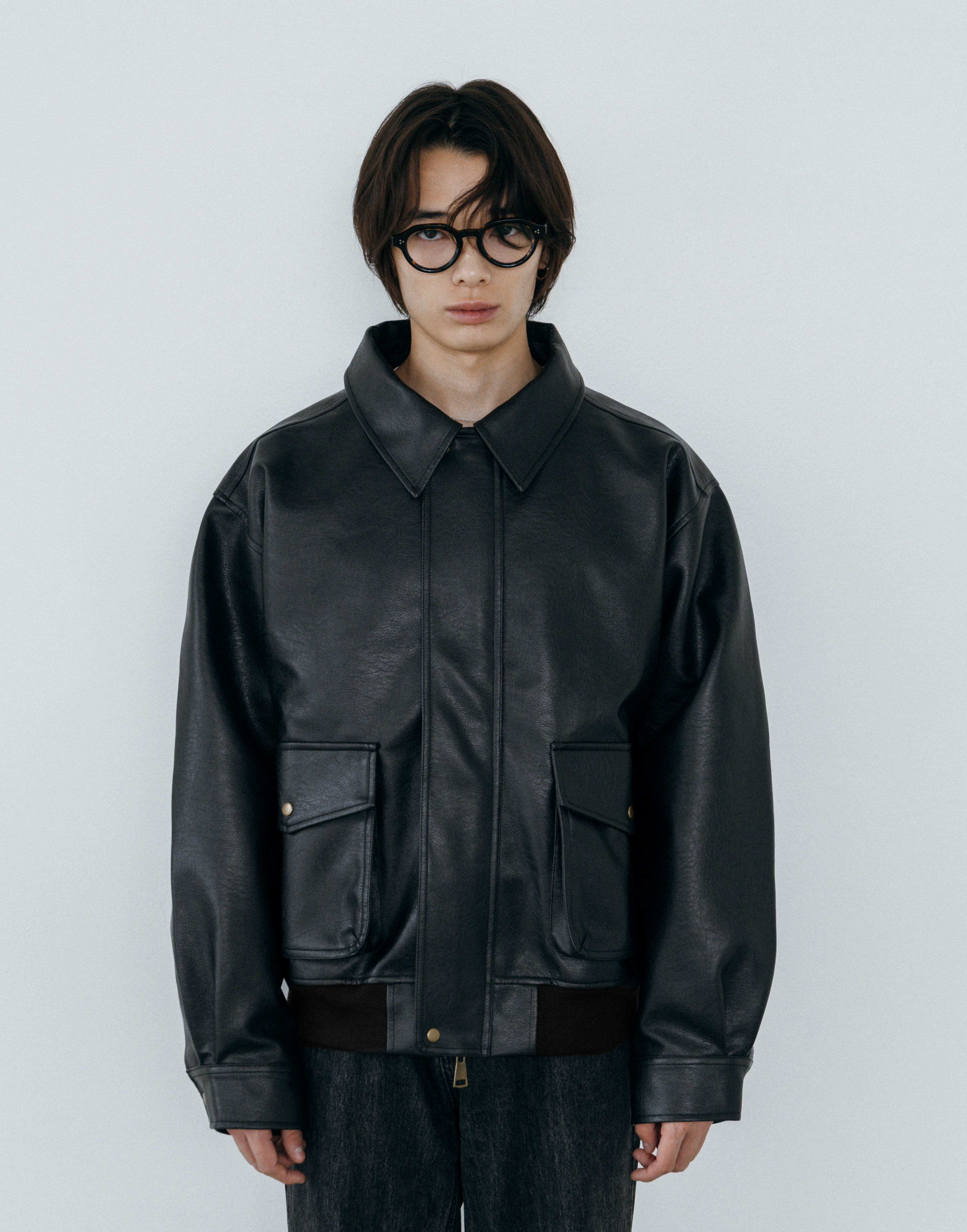 ORIGINAL) レザーライクボンバージャケット | ファッション通販サイト NUGU