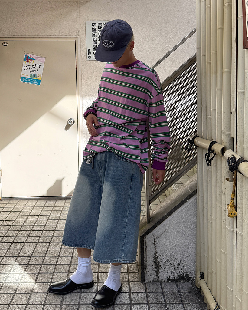 オーバーサイズストライプロングTシャツ | ファッション通販