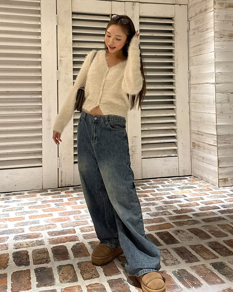 Vネックファーカーディガン | ファッション通販サイト NUGU