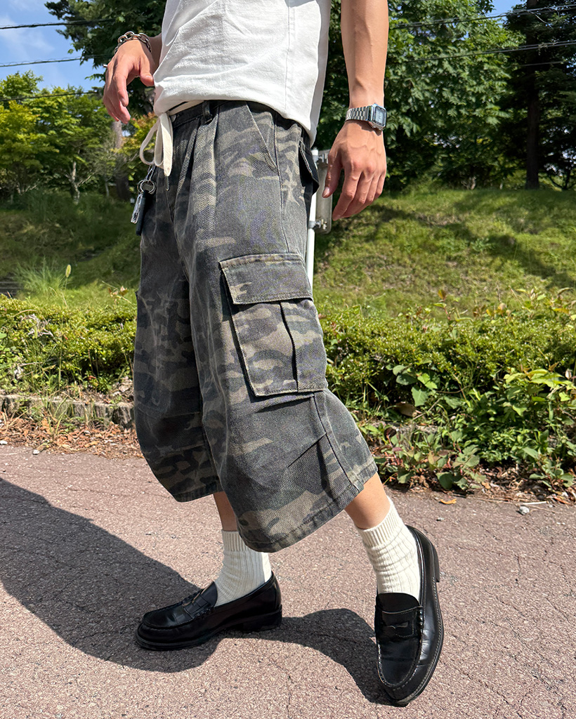 迷彩柄カーゴバミューダパンツ | ファッション通販サイト NUGU