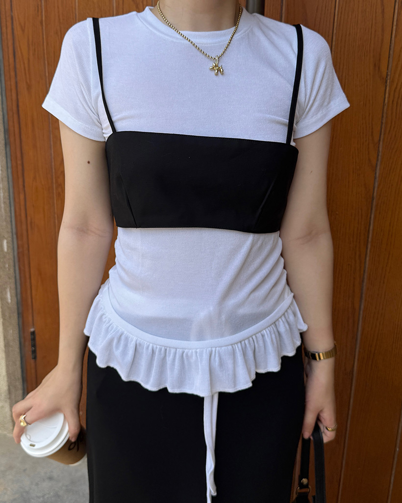 フリルハーフスリーブTシャツ | ファッション通販サイト NUGU