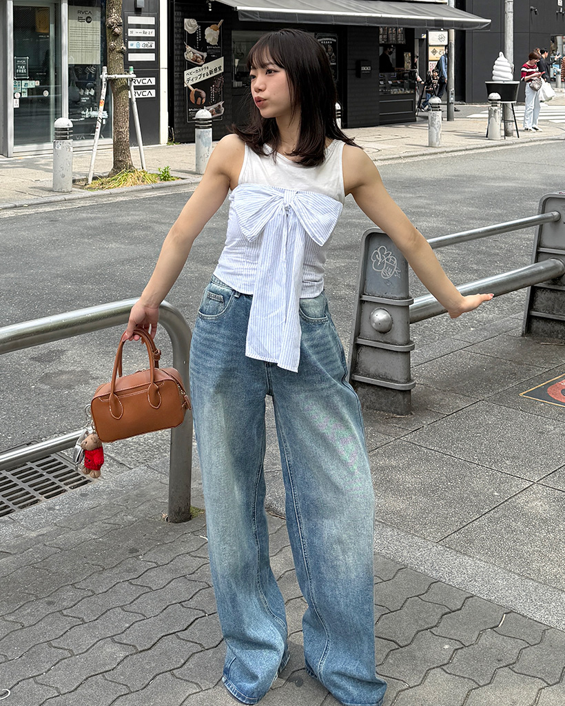 ストライプリボンチューブトップ | ファッション通販サイト NUGU