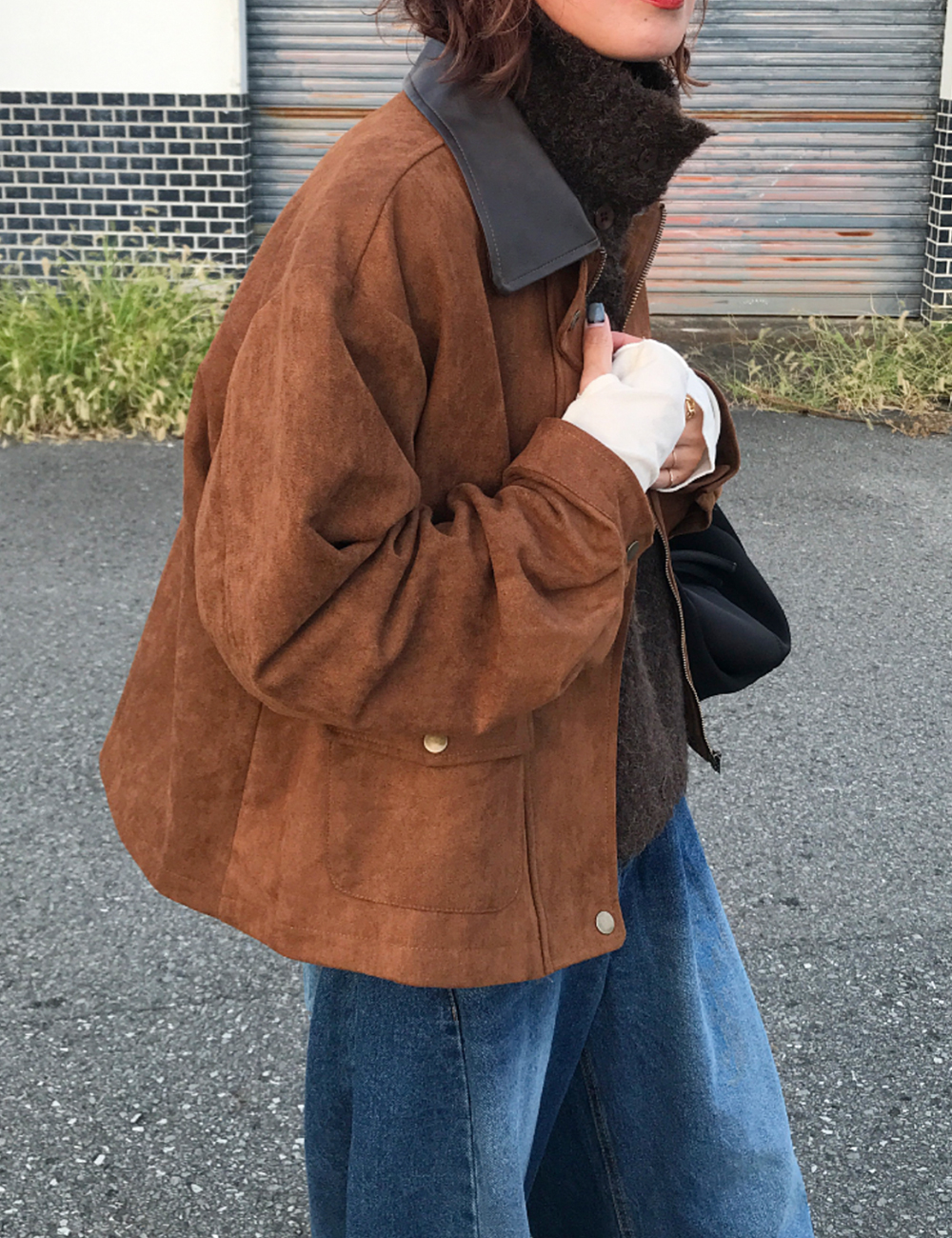 レザーカラースエードジャケット | ファッション通販サイト NUGU