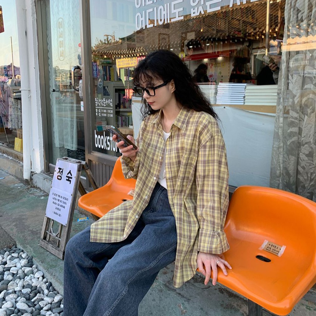 オーバーサイズチェックシャツ