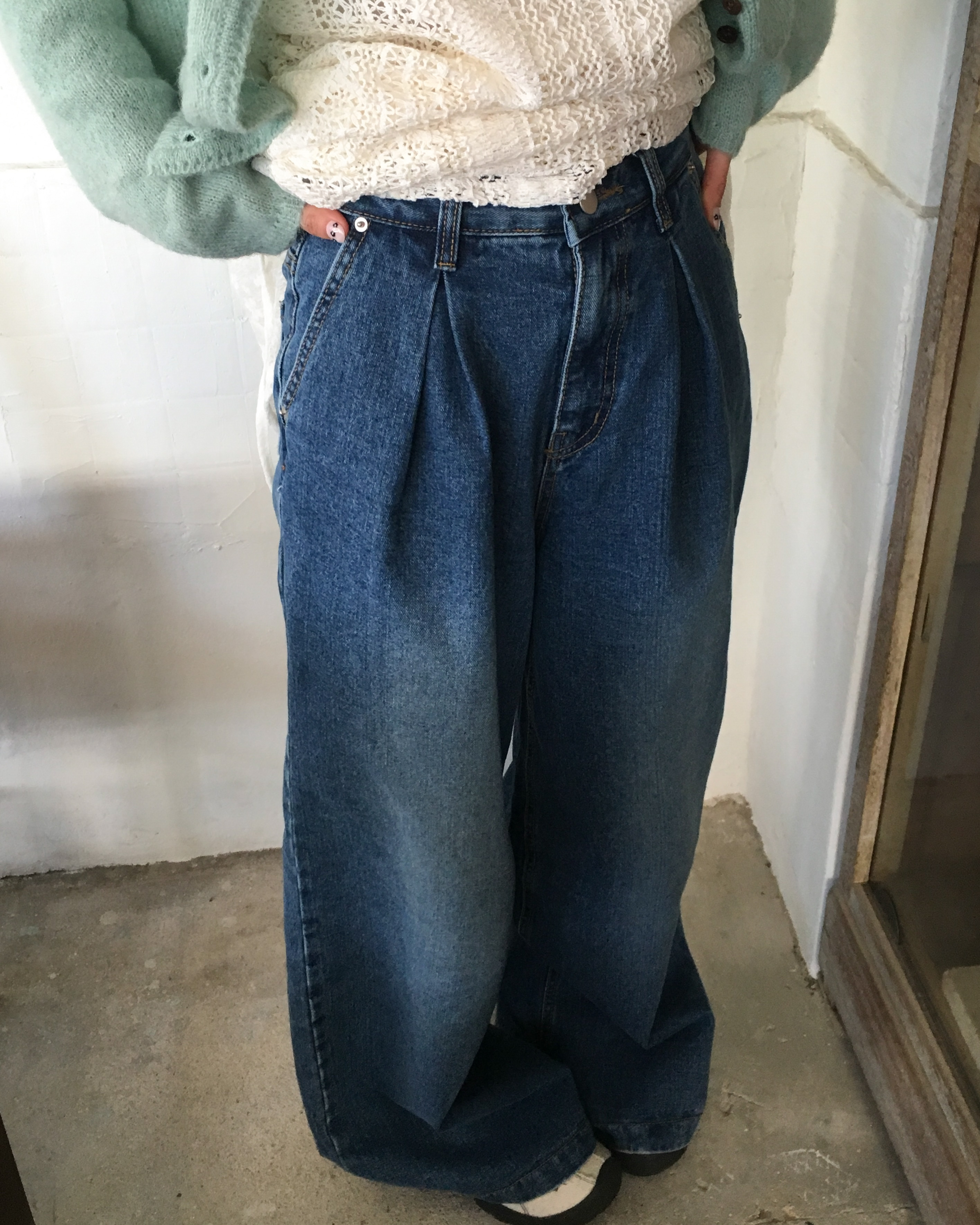 JEMUT正規品★23SS★Ice Two Tuck ワイド デニムパンツ JEMUT (ジェモッ) - Ice Two Tuck Washing Wide Denim Pants