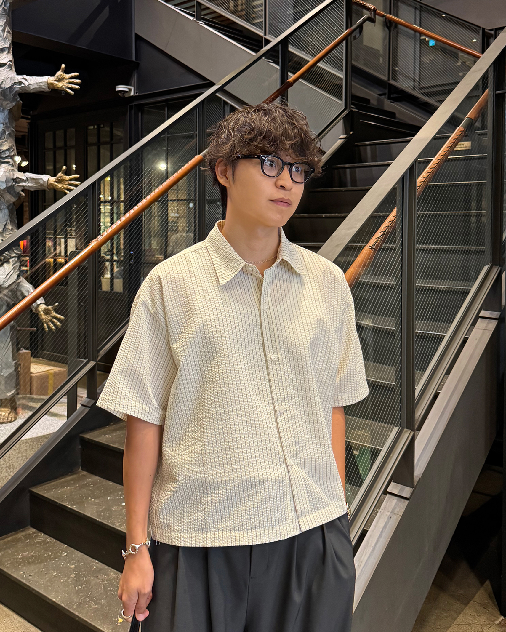 b nugu clutch ワイドフレアスラックス　グレー ORIGINAL) ワイドフレアスラックス (gray) | ファッション通販