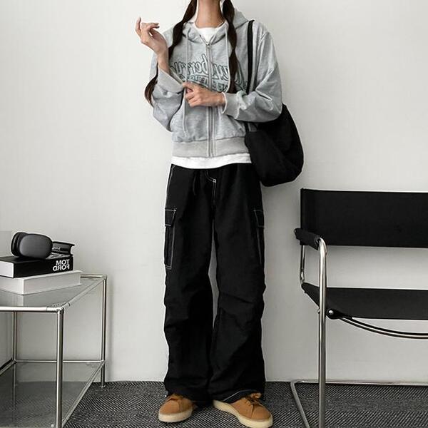 PUTUMAYO フード付きパーカー ブラック 撥水生地使用】マウンテンパーカー(フード収納可能) /Mountain parka