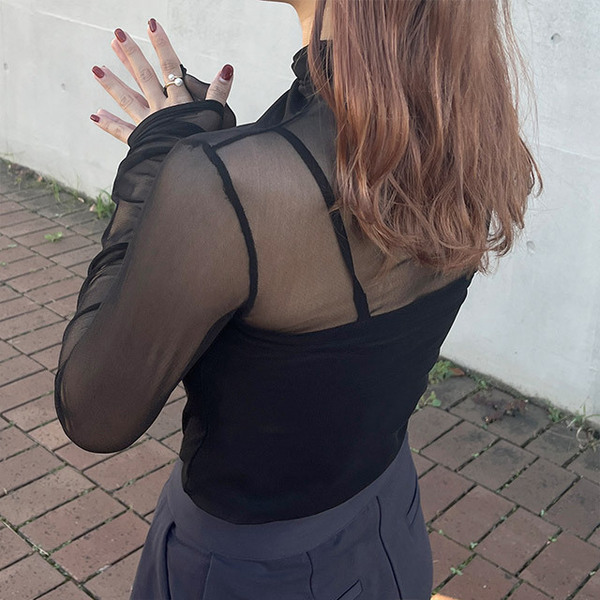 René シースルーブラックシャツ René シースルーブラックシャツ クラシックス シアー Tシャツ