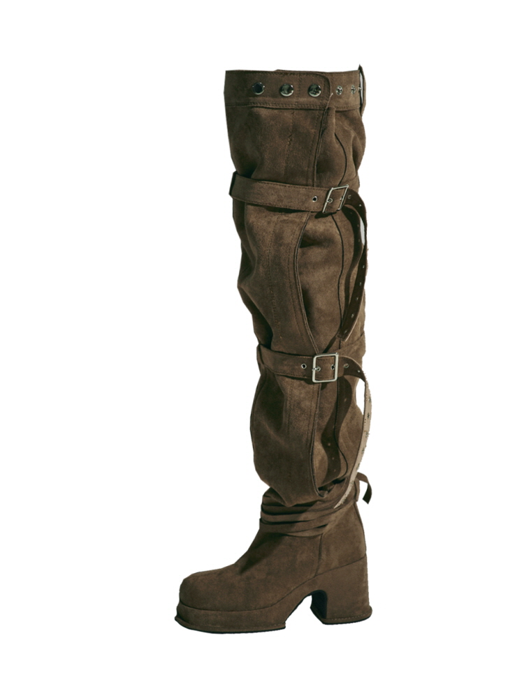 BUCKLE THIGH HIGH BOOTS [HIGH]