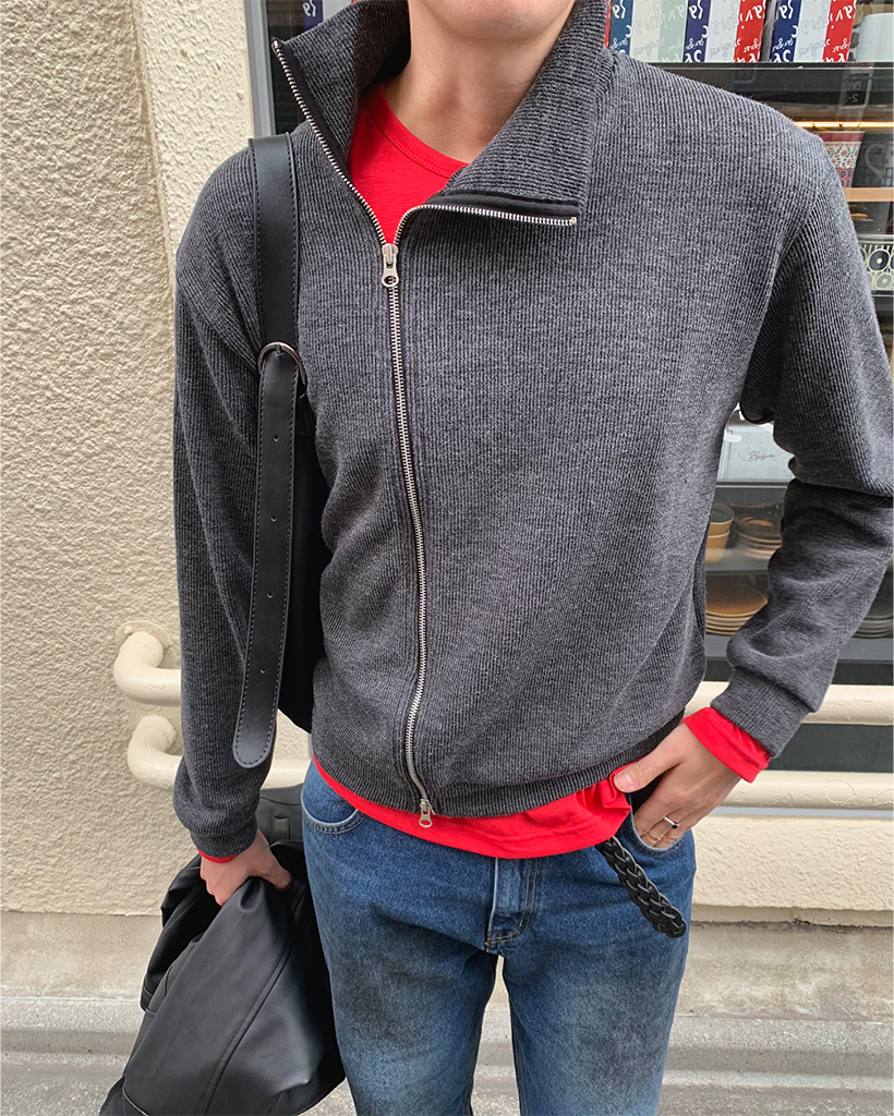 サイドファスナーポイントカーディガン